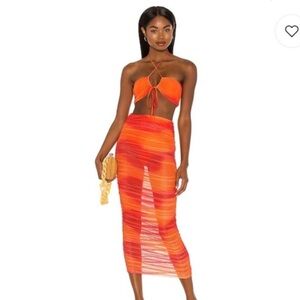 Camila Coelho Kelly Matching set in orange Tie Dye - purchased on Revolve